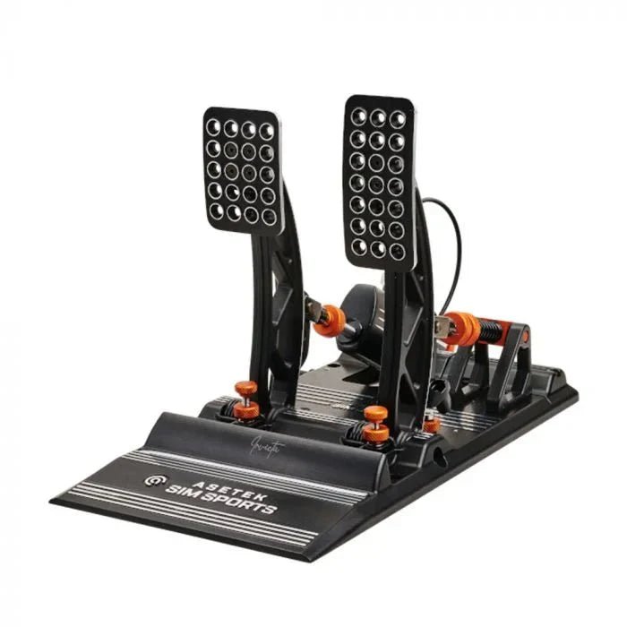 High-performance sim racing pedals designed for racing simulator cockpits, offering precision braking, throttle control, and customizable resistance for immersive driving experiences