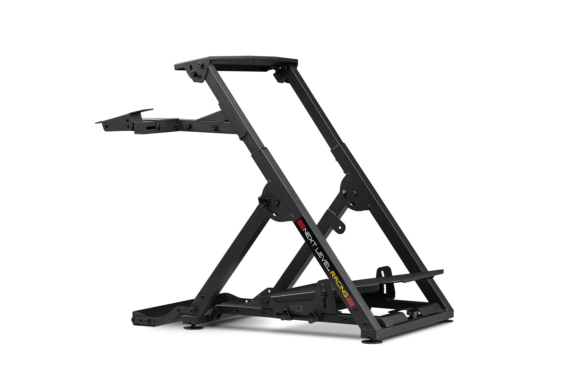 Adjustable and durable racing stands for sim racing setups, designed to securely mount wheels and pedals, providing stability and immersion in racing simulator cockpits