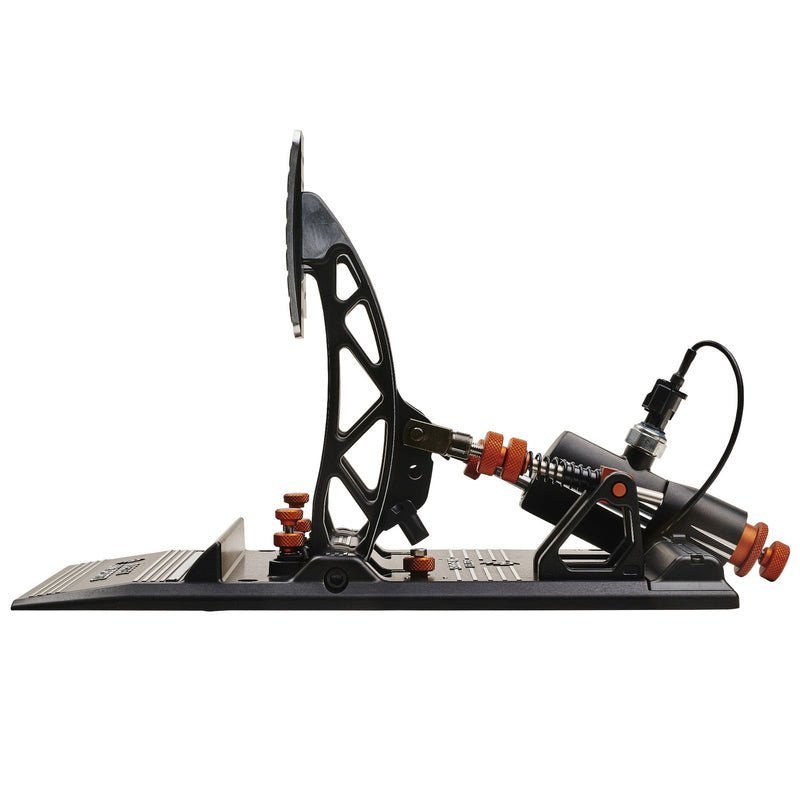 High-performance Asetek sim racing hardware, including hydraulic pedals and direct drive wheelbases, designed for precision and realism in racing simulator setups