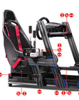 Next Level Racing F-GT Elite iRacing Edition cockpit offering multiple racing positions for sim racing enthusiasts, with premium aluminum profile design.