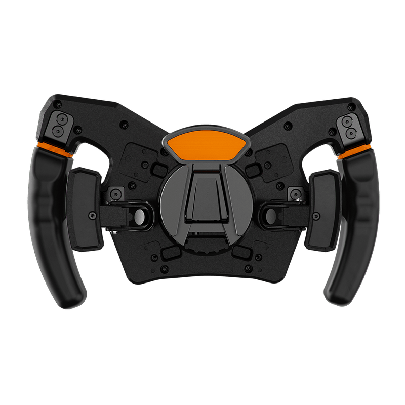 Asetek SimSports Forte Formula Steering Wheel with programmable inputs, aRGB LEDs, and carbon fiber construction, designed for immersive sim racing and racing simulator cockpits.