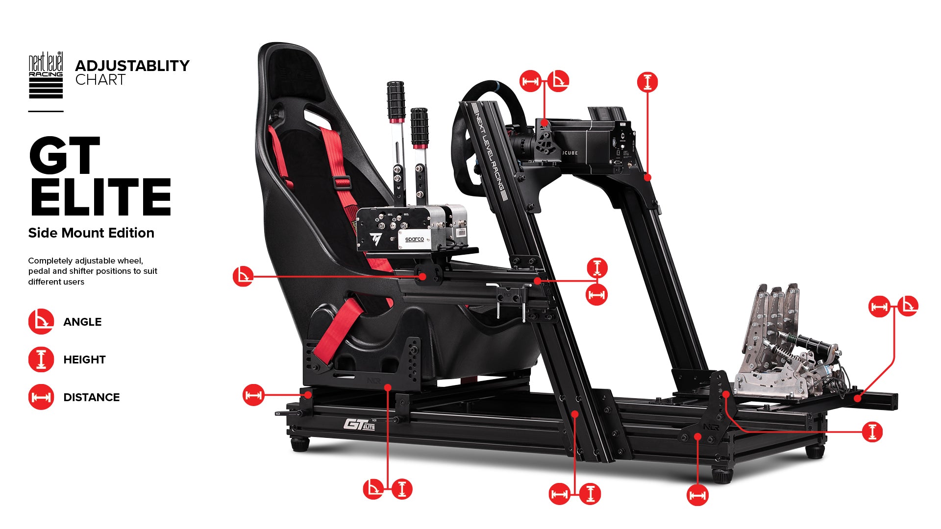 GT Elite Front &amp; Side Mount Edition | Versatile Sim Racing Cockpit