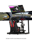 ELITE Free Standing Quad Monitor Stand – Black Edition | Immersive Sim Racing Setup