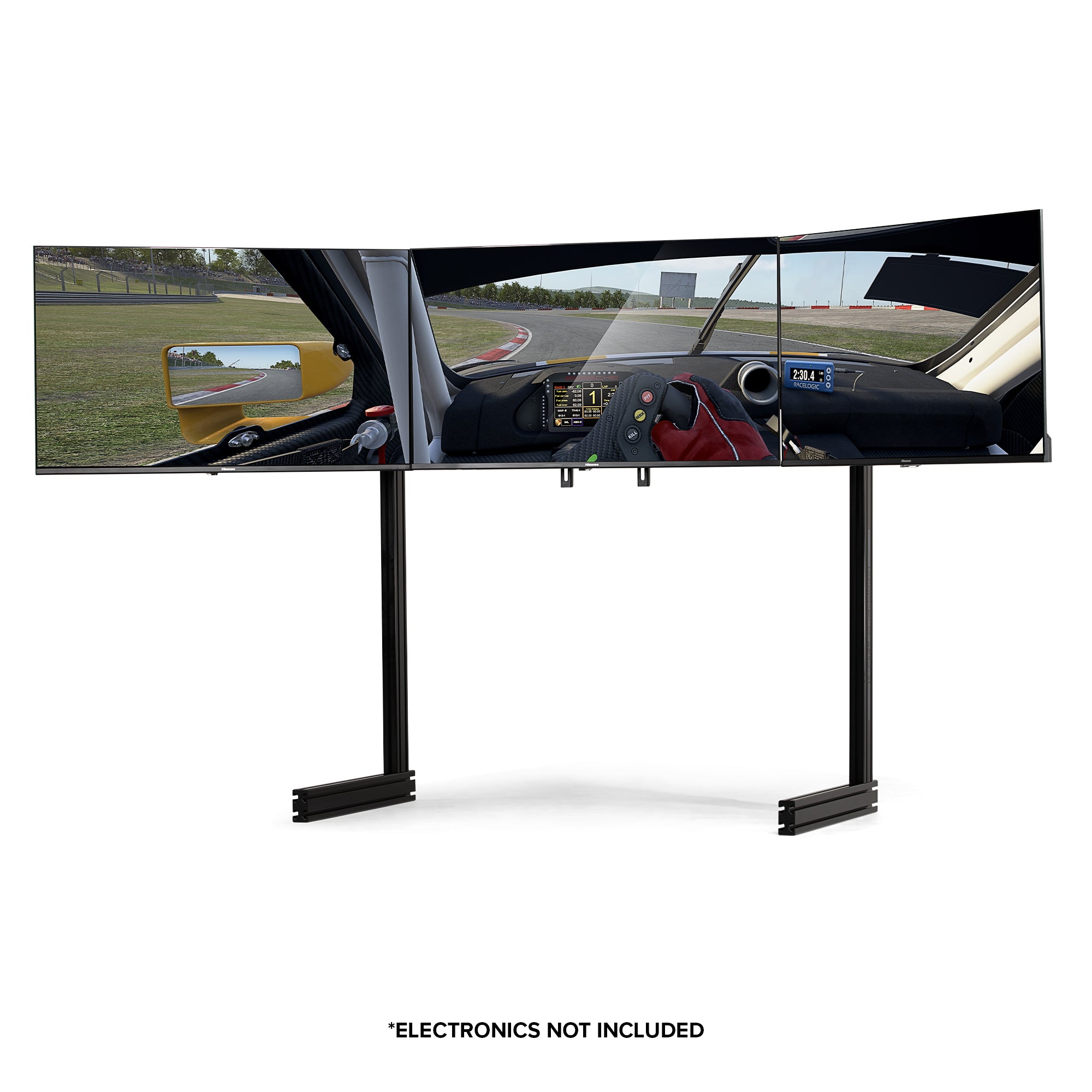 ELITE Free Standing Triple Monitor Stand – Black Edition | Immersive Racing Setup