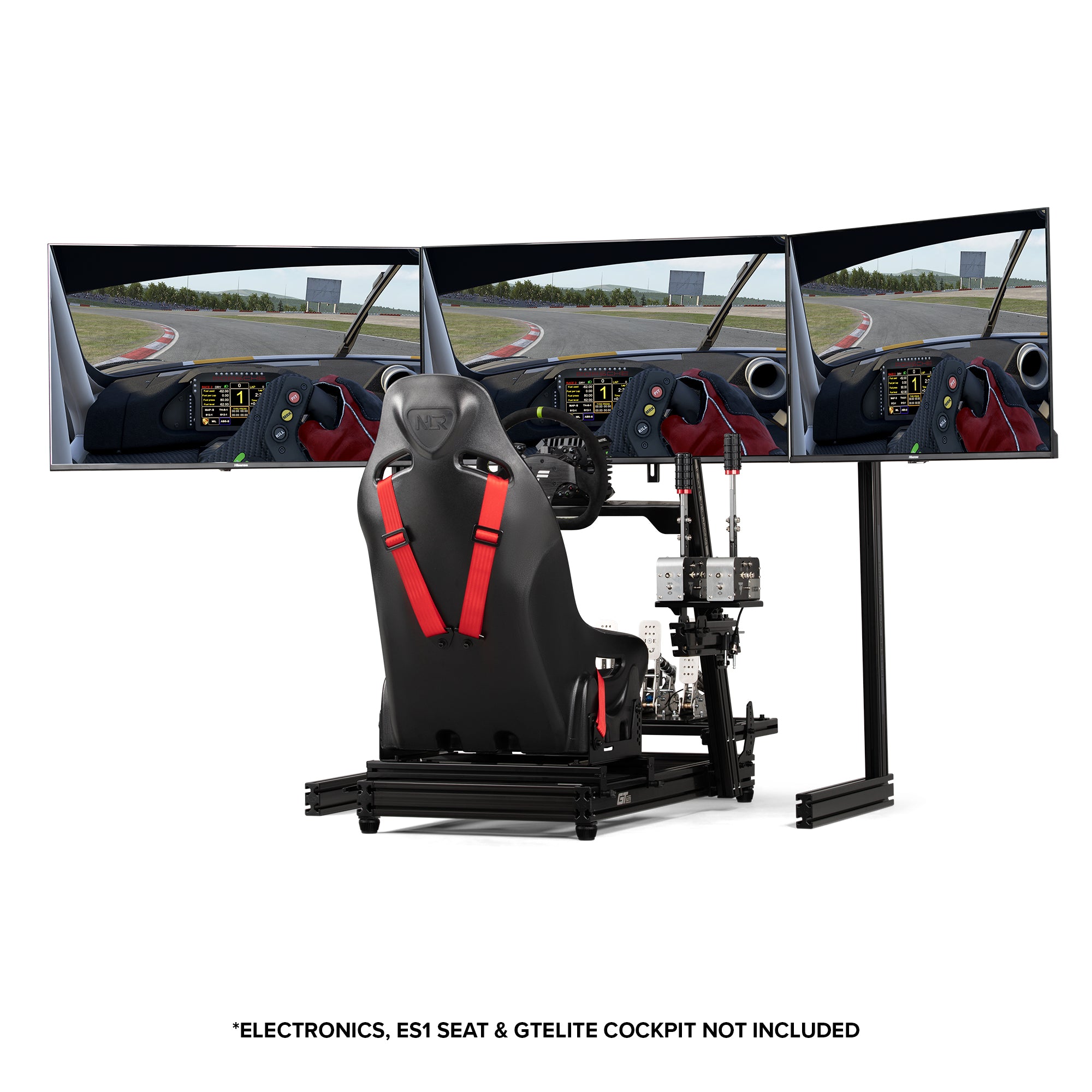 ELITE Free Standing Triple Monitor Stand – Black Edition | Immersive Racing Setup