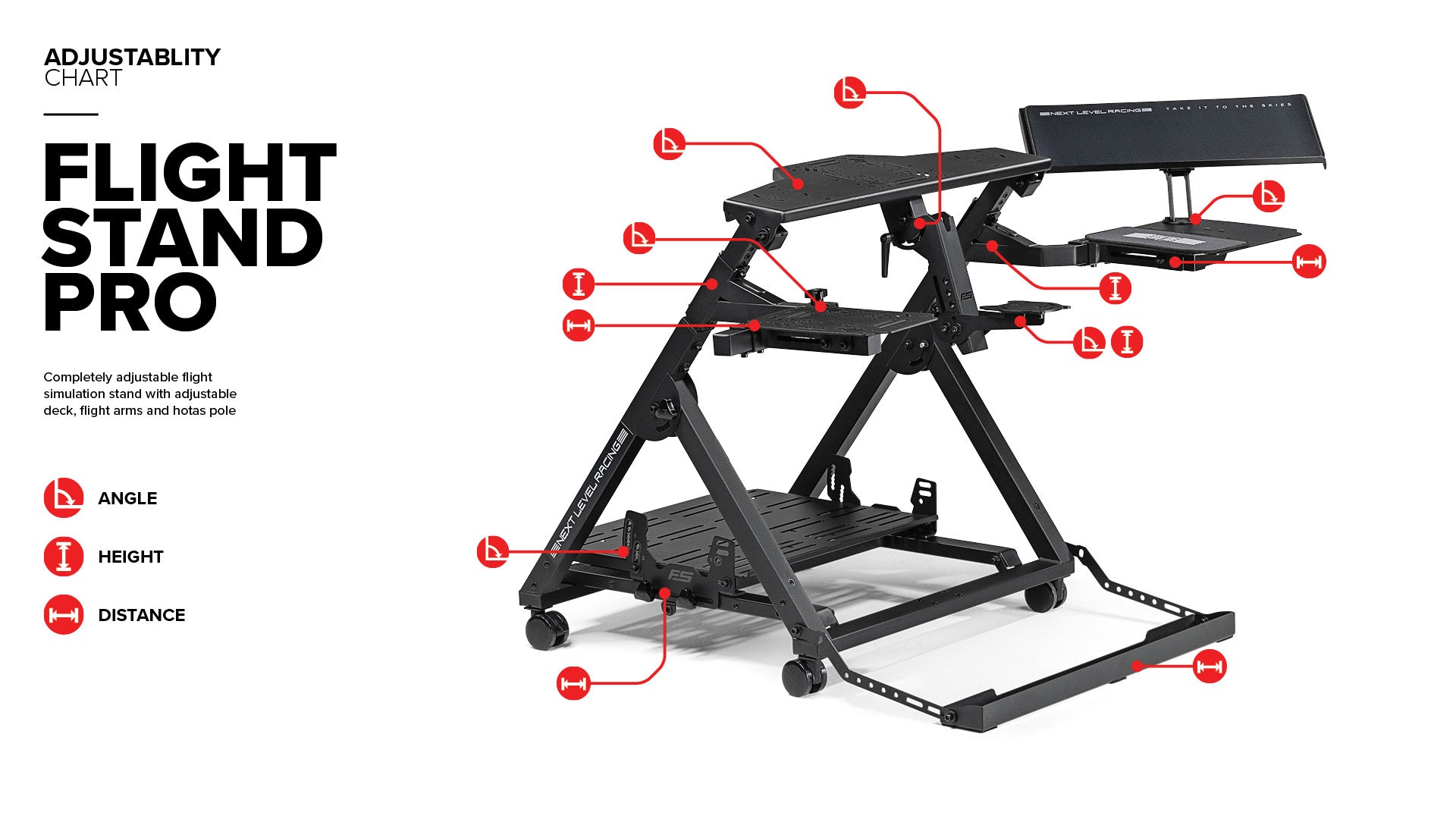 Next Level Racing Flight Stand Pro | Stable &amp; Adjustable Flight Control Stand