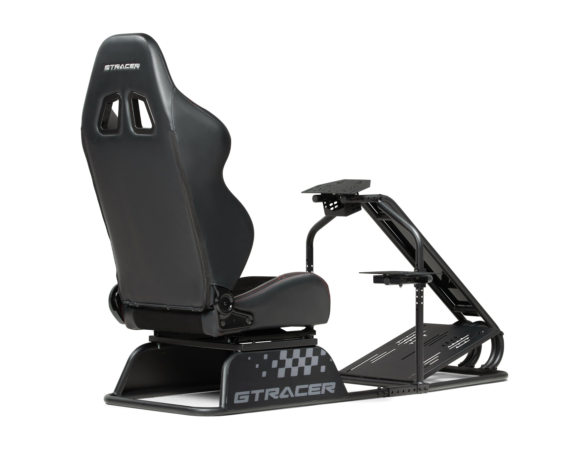 Next Level Racing GTRacer Cockpit offering a premium GT racing experience with a reclining seat, adjustable mounts, and full support for sim racing peripherals.