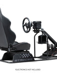 Next Level Racing GTRacer Cockpit offering a premium GT racing experience with a reclining seat, adjustable mounts, and full support for sim racing peripherals.